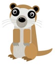 cartoon scene with meerkat isolated illustration for children Royalty Free Stock Photo