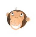 Cartoon scene with monkey body part head on white background