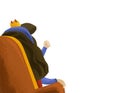 Cartoon happy scene with princess queen sitting on the throne illustration for children Royalty Free Stock Photo