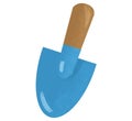 Cartoon scene with small shovel isolated illustration