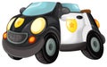 Cartoon scene with sports car sedan cabriolet police illustration