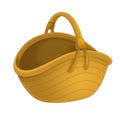 Cartoon scene with traditional basket for carring different things - white background Royalty Free Stock Photo