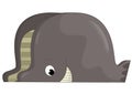 cartoon scene with whale fish animal toy element from playground isolated illustration for children