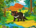 Cartoon scene - wild america animals - tasmanian devil