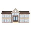 Cartoon school brick building, vector illustration Royalty Free Stock Photo