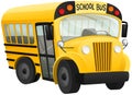 Cartoon School Bus on White Background Royalty Free Stock Photo