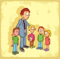 Cartoon school teacher illustration , vector icon. Royalty Free Stock Photo