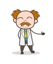 Cartoon Scientist Grimacing Face Vector Illustration