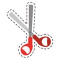 Cartoon scissors tool school icon