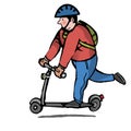 Cartoon of Scooter Man