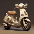 Taupe Cartoon Scooter In Pokemon Style - 3d Cgi Art