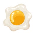 Cartoon scrambled egg isolated on white background. Healthy organic diet food. Best breakfast