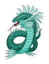 Cartoon Sea serpent creature character. Vector clip art illustration Royalty Free Stock Photo