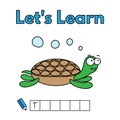 Cartoon Sea Turtle Learning Game for Kids