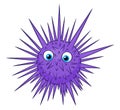 Cartoon sea urchin Royalty Free Stock Photo