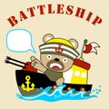 Gunboat cartoon with funny sailor