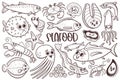 Cartoon Seafood Doodle Collection