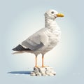 Pixel Art Seagull: 3d 8 Bit Cartoon With Crisp Graphic Design