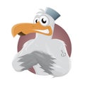 Cartoon seagull with hat and anchor tattoo Royalty Free Stock Photo