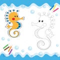 Cartoon seahorse