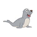 Cartoon seal animal isolated on white background