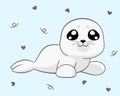 Cartoon of a seal. cute simple animal for t-shirt kids design.