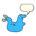 cartoon seal with speech bubble