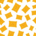 cartoon seamless pattern of cracker on white