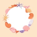 Cartoon Seashells Round Copyspace Background