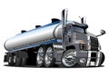 Cartoon semi tanker truck isolated on white background Royalty Free Stock Photo