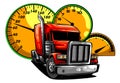 Cartoon semi truck. vector illustration design art Royalty Free Stock Photo