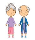 Cartoon senior couple