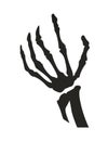 Cartoon set of black halloween holiday silhouette elements of hands isolated on white background. Hands sticking out. Concept of Royalty Free Stock Photo