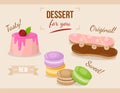 Cartoon set of cake with glaze Royalty Free Stock Photo