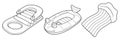 Cartoon set of cute doodle kids inflatable water mattresses.