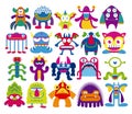 Cartoon Set Of Different Monsters Isolated