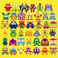 Cartoon Set Of Different Monsters Isolated