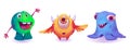 Cartoon set of funny baby monsters