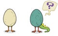 Cartoon set of funny dragon eggs