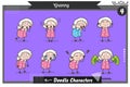 Cartoon Set of Granny Poses and Expressions Vector Illustration Royalty Free Stock Photo