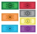 Cartoon set of money Royalty Free Stock Photo