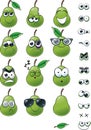 Cartoon Pear Emoticon Set