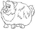 Cartoon shaggy dog animal character coloring page Royalty Free Stock Photo