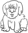 Cartoon shaggy dog character coloring page Royalty Free Stock Photo