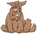 Cartoon shaggy sitting dog animal character Royalty Free Stock Photo