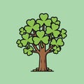 Cartoon Shamrock Tree - A Symbol of Irish Luck and Nature Royalty Free Stock Photo
