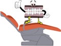 Cartoon shape dentures dental service denture care