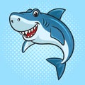 Cartoon shark fish pop art vector illustration Royalty Free Stock Photo