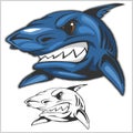 Cartoon shark mascot. Vector illustration Royalty Free Stock Photo