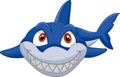 Cartoon shark smiling Royalty Free Stock Photo